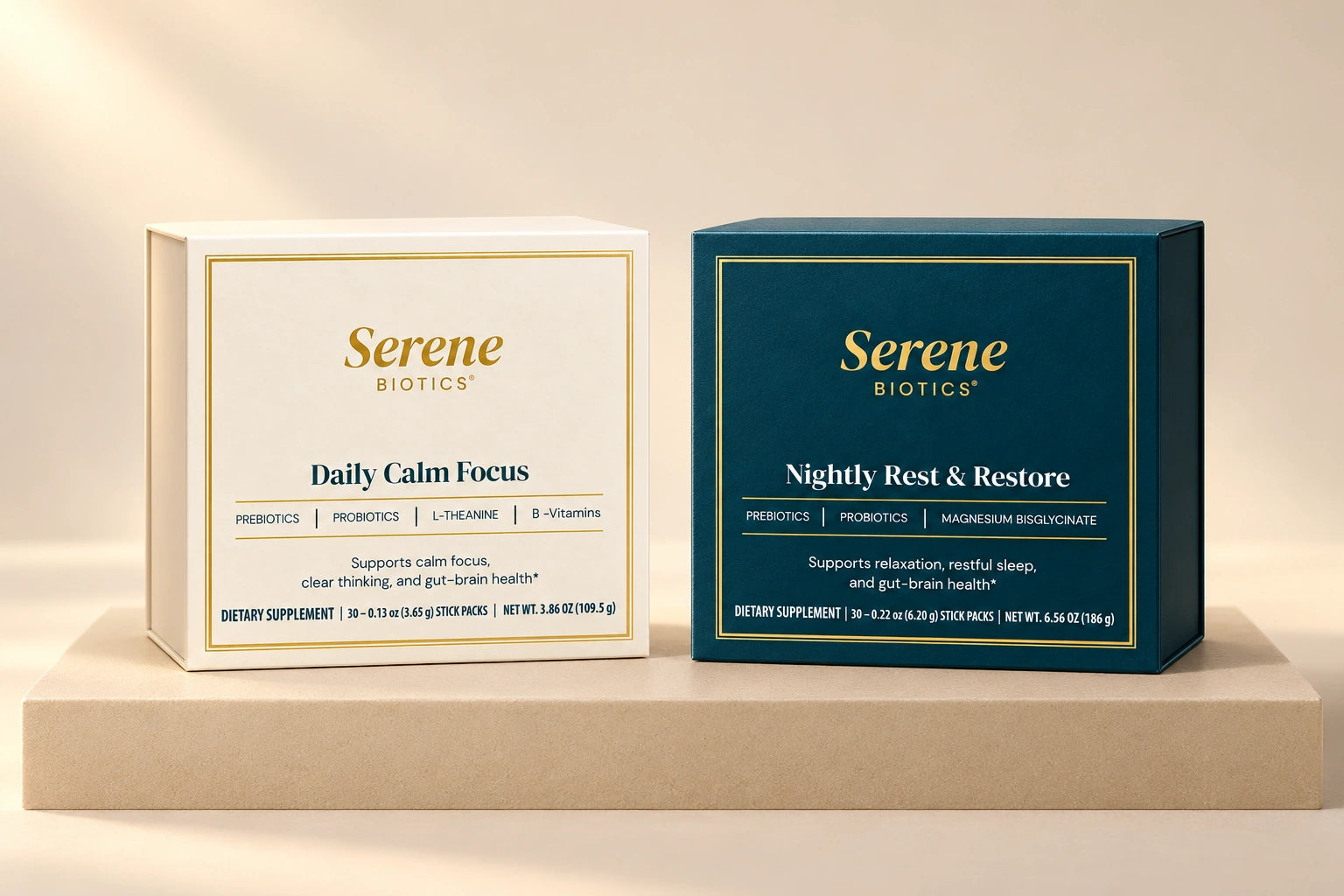 The Daily Calm Focus and Nightly Rest and Restore boxes side by side.