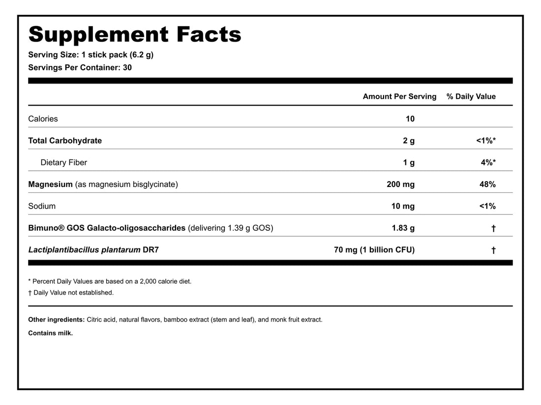 Nightly Rest & Restore Hibiscus Vanilla carton-back Supplement Facts label